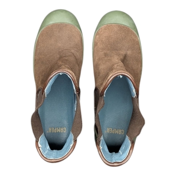 Camper Minie Suede Rubber Ankle Boots Brown Green Women's 7 - Picture 6 of 9